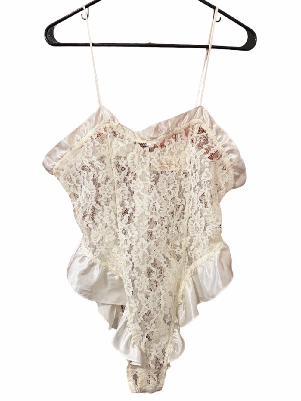 Vintage Victoria’s Secret Gold Label White Lace Teddy Bodysuit - 1980’s - 1990’s